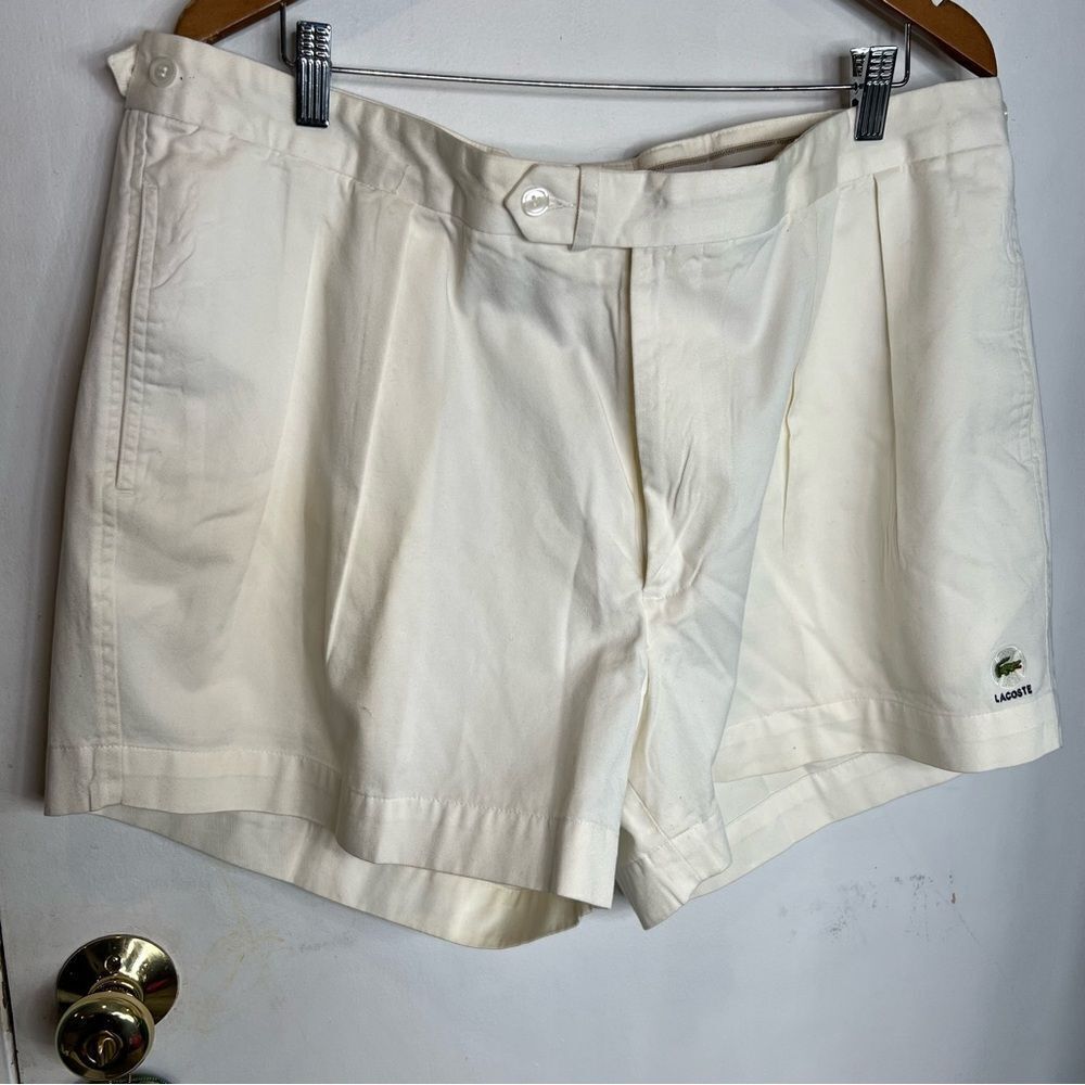 Lacoste Shorts VTG Izod Lacoste Size 44 White High Waist Poly Cotton Blend